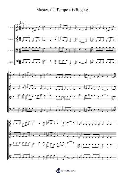 Master, the Tempest is Raging Sheet Music by Mary A. Baker-Arr.Lencher Jameswyatt