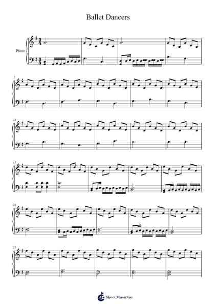 Ballet Dancers Sheet Music by Amber Carswell-Arr.Flowergess