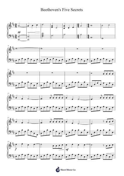 Beethoven's Five Secrets Sheet Music by Grupo Bela Cançâo-Arr.Greenlaw