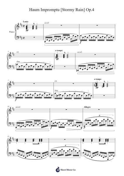Impromptu "Stormy Rain" Op.4 Sheet Music by Viomin-Arr.Bairddict Sasback