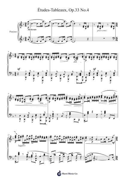 Études-Tableaux, Op. 33 No. 4 in D Minor, "Allegro con fuoco" Sheet Music by Sergei Rachmaninoff-Arr.Muthia Upsay