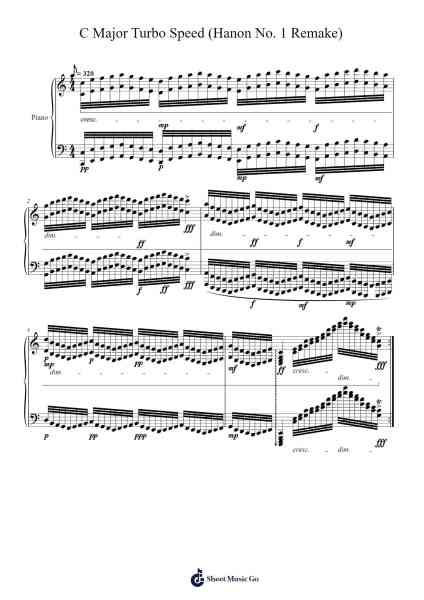 C Major Turbo Speed (Hanon No. 1 Remake) Sheet Music by Wallace_712-Arr.Huxzie Dyjoy