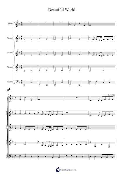 Beautiful World Sheet Music by -Arr.Yedpont