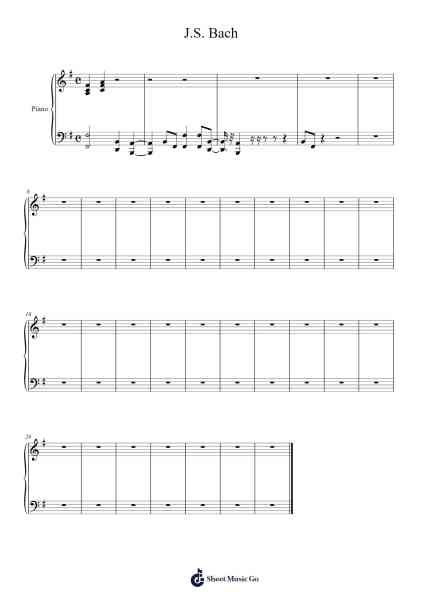 J.S. Bach Musica per pianoforte di Johann Sebastian Bach - Arr.Fitzbaird Marreade