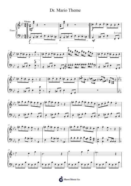 Dr. Mario Theme Sheet Music by Misc Computer Games-Arr.Janedo