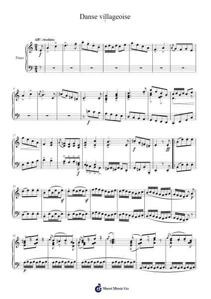 10 Pièces pittoresques: No. 7, Danse villageoise Sheet Music by Emmanuel Chabrier-Arr.Deanlay Dulsnow