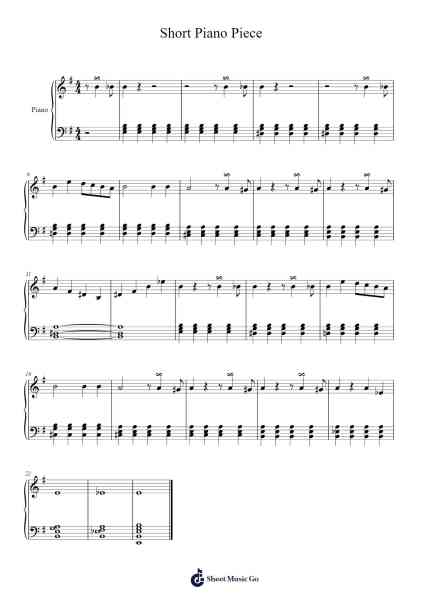 Short Piano Piece Sheet Music by Jack Place-Arr.Hedbill