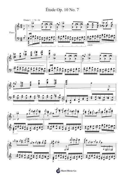 Study No. 14 on Chopin's Étude Op. 10 No. 7 Sheet Music by Leopold Godowsky-Arr.Hudters Galslis