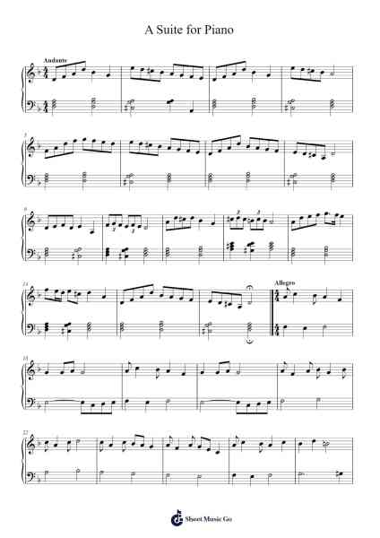 A Suite for Piano Sheet Music by undefined-Arr.Milllas