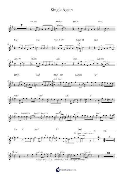 Single Again Sheet Music by 竹内まりや-Arr.Louieby