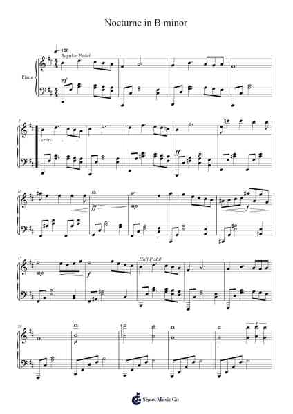 Nocturne in B Minor Sheet Music by amit122333-Arr.Primeg