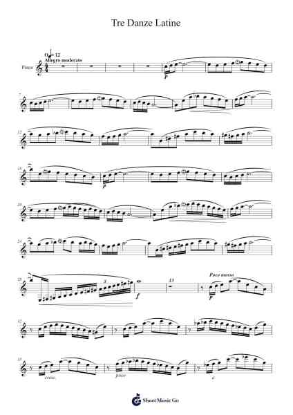 Tre Danze Latine Sheet Music by Michele Mangani-Arr.Hoywoolf Lindses