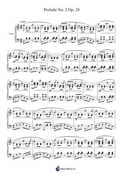 Prelude No. 2 in A Minor, Op. 28 Sheet Music by ...etc...-Arr.Boyleva Efglan