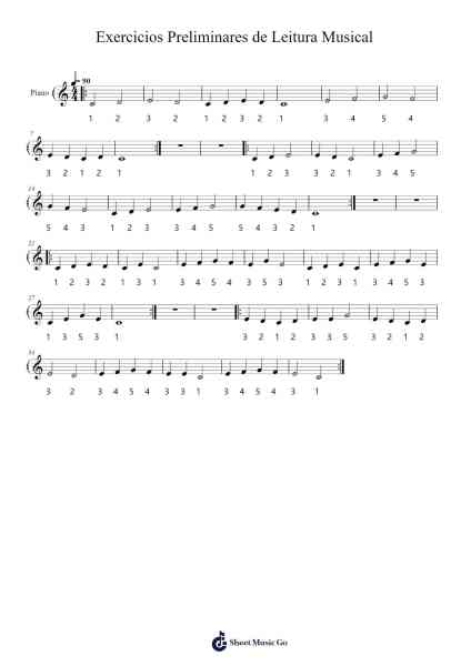 Exercicios Preliminares de Leitura Musical Sheet Music by -Arr.Brobraith Zeyer