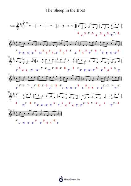 The Sheep in the Boat Sheet Music by -Arr.Frannence Harstowe