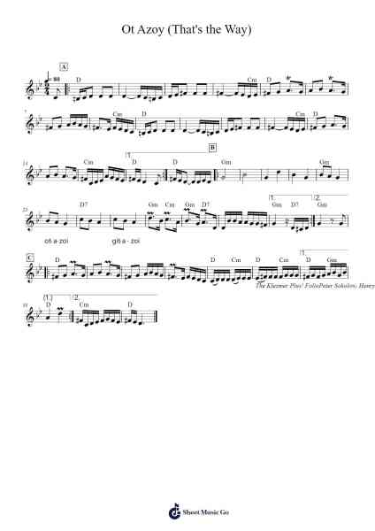 Ot Azoy (That's the Way) Sheet Music by Shloymke Beckerman-Arr.Oisenwoolf