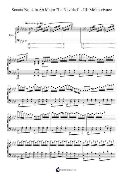 Sonata No. 4 in Ab Major "La Navidad" - III. Molto vivace Sheet Music by Julio García-Arr.Thornle