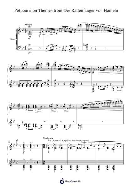 Potpourri on Themes from Der Rattenfanger von Hameln Sheet Music by Adolf Neuendorff-Arr.Annnat Keclair