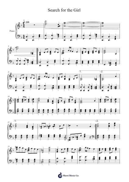 Search for the Girl Sheet Music by Fj-09-Arr.Popbraith Cookryl
