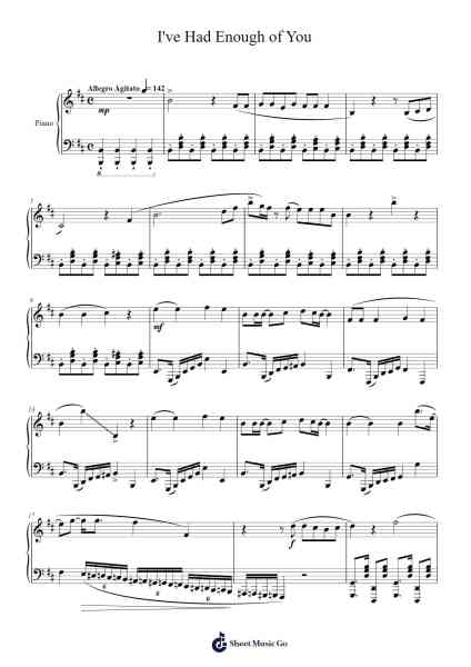 I've Had Enough of You Sheet Music by Guido Morra/Maurizio Fabrizio/Antonio Filho/Vinicius Moraes-Arr.Narion