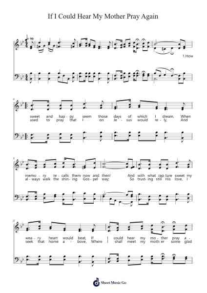 If I Could Hear My Mother Pray Again Sheet Music by John W. Vaughan-Arr.Lamguy Nica
