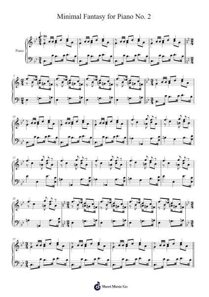 Minimal Fantasy for Piano No. 2 Sheet Music by S. M. Kudlo-Arr.Backpert Poexon