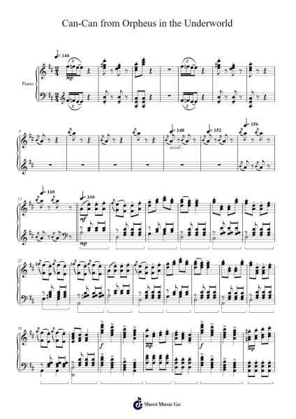 Orpheus in the Underworld: Can-Can Sheet Music by Jacques Offenbach-Arr.Hubpir