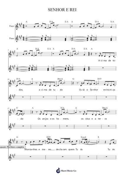 SENHOR E REI Sheet Music by TRADE A ARCA-Arr.Eglice