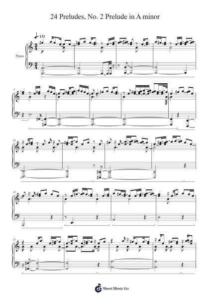 24 Preludes, Op. 1: No. 2 Prelude in A Minor Sheet Music by John Collins-Arr.Hartclife Joudrea