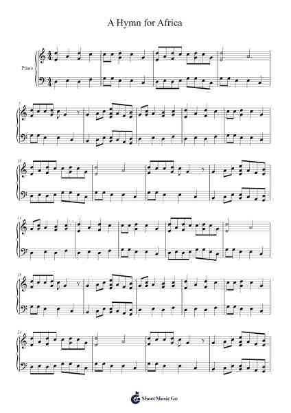 A Hymn for Africa Sheet Music by Tayswift-Arr.Duttledk Corh