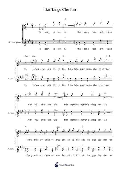 Bài Tango Cho Em Sheet Music by phampatrick@hotmail.com-Arr.Griries
