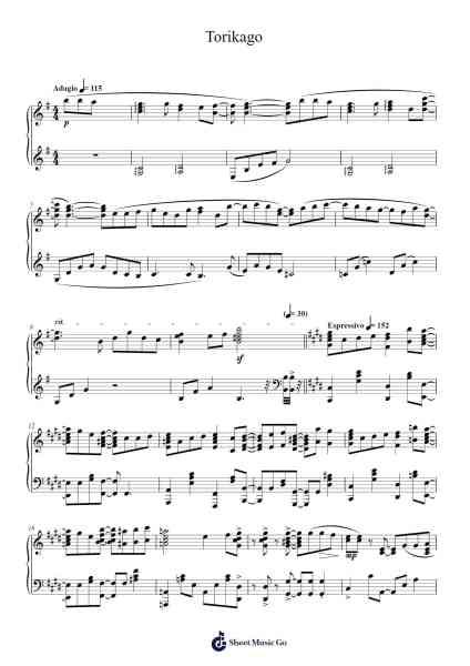 Torikago Sheet Music by XX:me-Arr.Boothmore Petwald