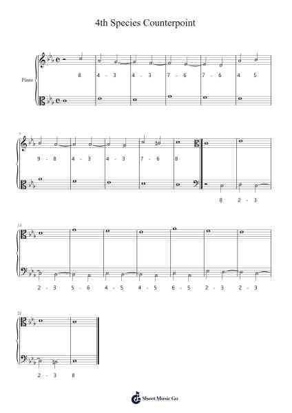 4th Species Counterpoint 樂譜由 Rina Joseph Porter - 編曲 Joypoe Willze