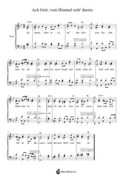 Corale Ach Gott, vom Himmel sieh' darein Sheet Music by Johann Sebastian Bach-Arr.Osworth Gosca