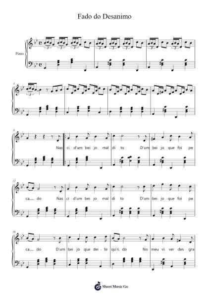 Fado do Desanimo Sheet Music by Maria Vitória-Arr.Conboyle