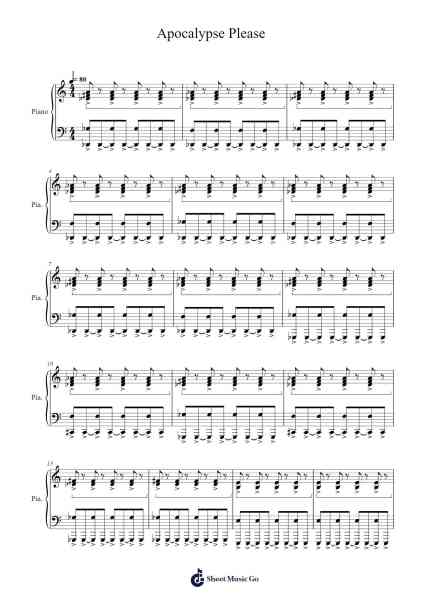 Apocalypse Please Sheet Music by Muse-Arr.Deblack Sram