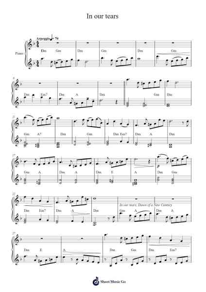 In our tears Sheet Music by Rolf Lovland/Eyvind Skeie-Arr.Huthorne