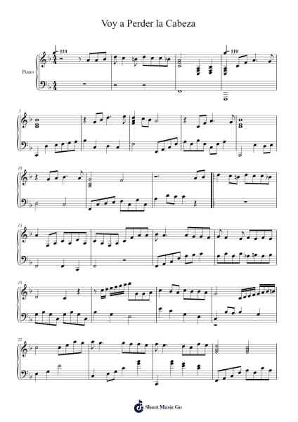 Voy a Perder la Cabeza Sheet Music by Enrique Bunbury-Arr.Boycefax
