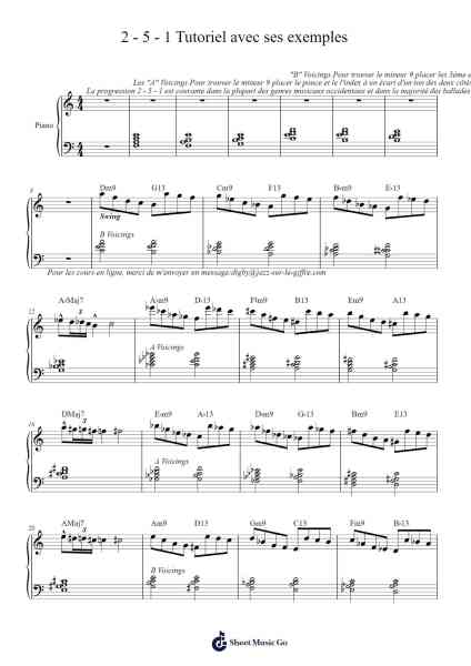 2 - 5 - 1 Tutoriel avec ses exemples Sheet Music by Digby The Pianoman-Arr.Conpiers
