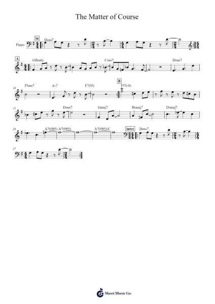 The Matter of Course Sheet Music by Tyler Cassidy-Arr.Dukegan Leighfaithe
