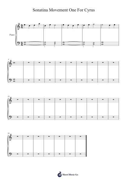 Sonatina Movement One For Cyrus 樂譜由 Mollswift Lumott - 編曲 Clairenor Jouvic