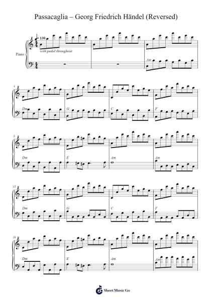 Passacaglia in G Minor Sheet Music by Georg Friedrich Händel-Arr.Walry