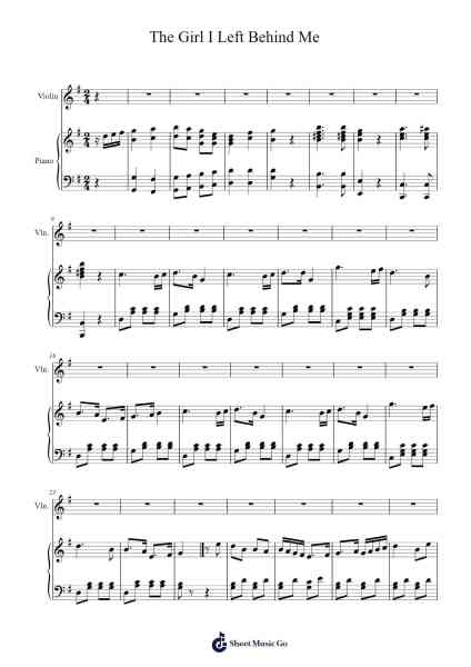 The Girl I Left Behind Me Sheet Music by Misc tunes-Arr.Leiflance Bessvian