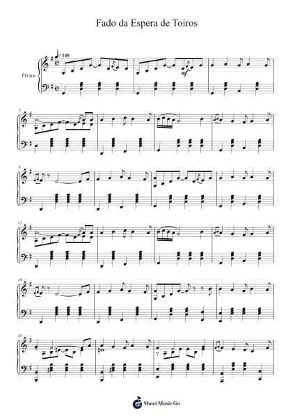Fado da Espera de Toiros Sheet Music by Frederico de Freitas-Arr.Lytnoah