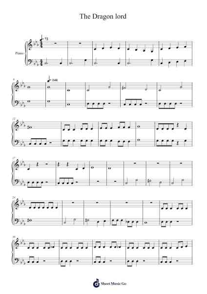 The Dragon lord Sheet Music by Gregny-Arr.Cofearl