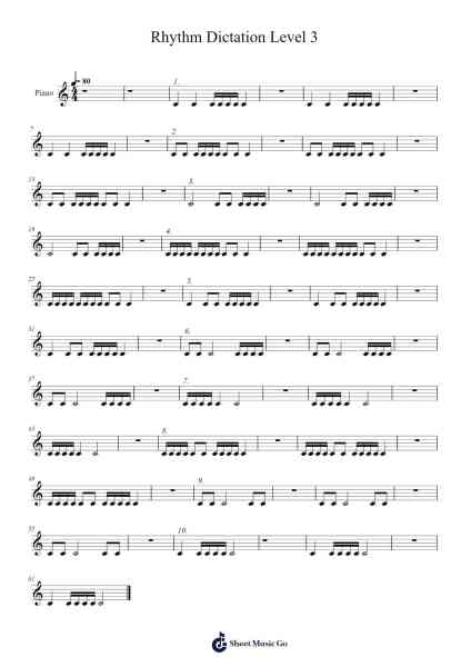 Rhythm Dictation Level 3 Sheet Music by srstockton-Arr.Hula