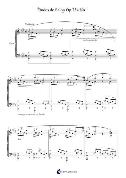 Études de Salon, Op. 754 No. 1 Sheet Music by Carl Czerny-Arr.Finnat Mintosh