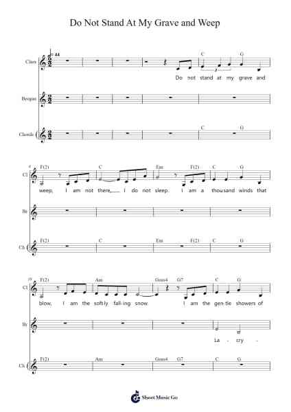 Do Not Stand At My Grave and Weep Sheet Music by Howard Goodall-Arr.Sawhy