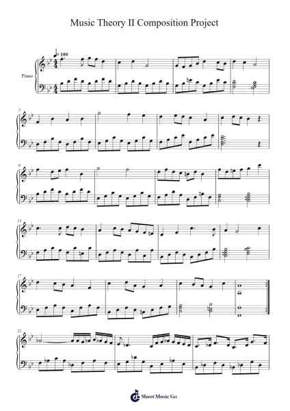 Music Theory II Composition Project Sheet Music by Donovan Blackburn-Arr.Pistal