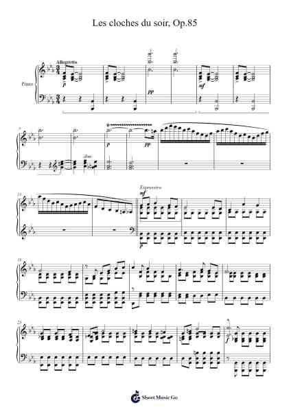 Les cloches du soir, Op.85 Sheet Music by Camille Saint-Saëns-Arr.Lamrick